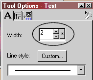 text tool options